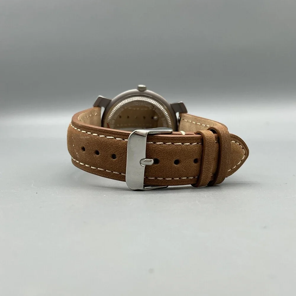 Vintage Swiss Army Lancer Mens Watch 39mm White Lume Leather Date New Battery